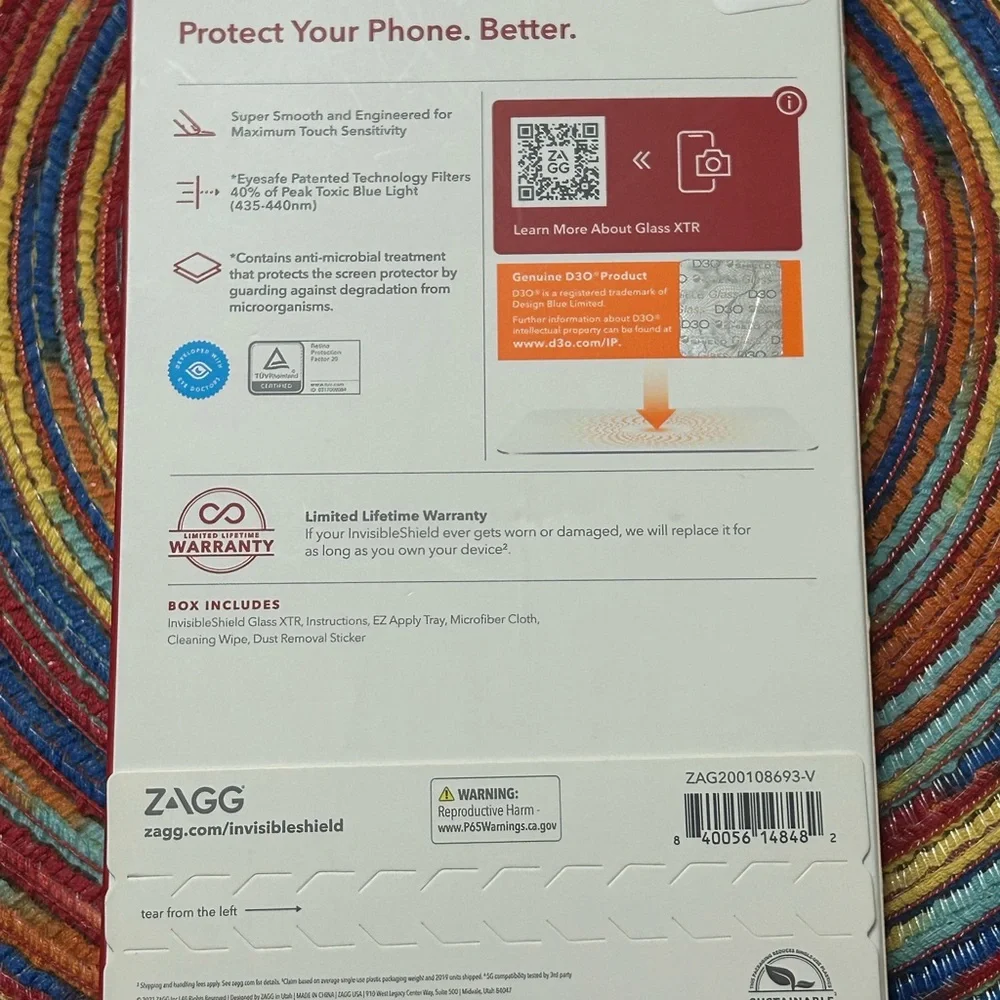 ZAGG InvisibleShield Glass XTR Screen Protector for iPhone 13/13 Pro - Picture 3 of 4